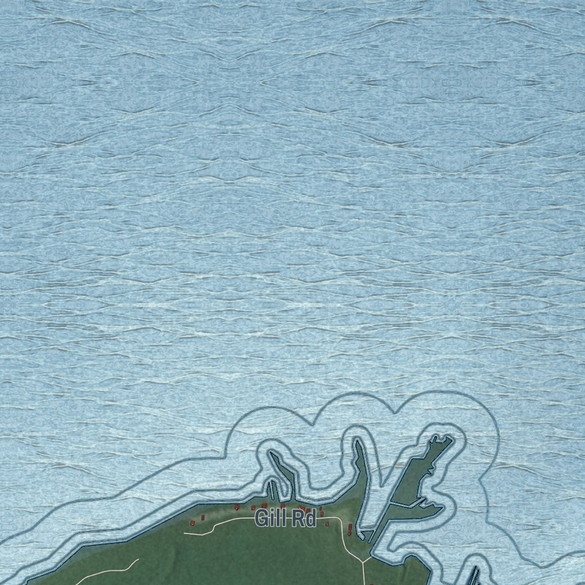 Second close-up of the map of Port Austin, Huron County, Michigan print showing more streets and buildings
