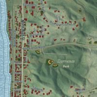 Second close-up of the map of Port Byron, Illinois print showing more streets and buildings