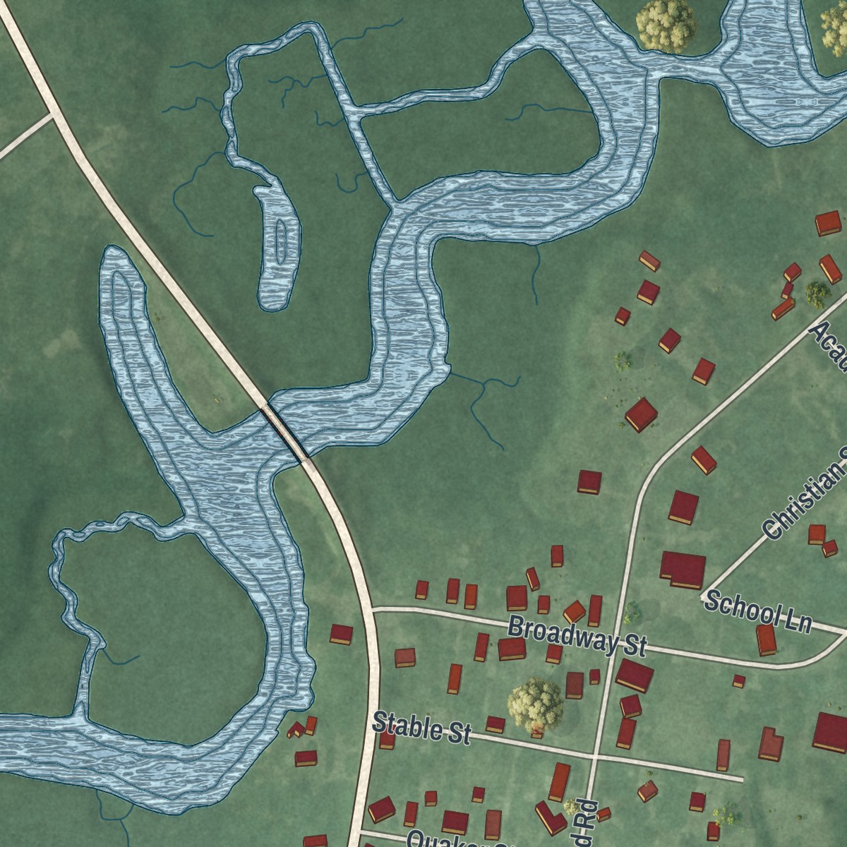 Second close-up of the map of Port Elizabeth, New Jersey print showing more streets and buildings