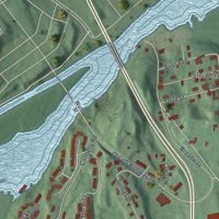 Second close-up of the map of Port Ewen, New York print showing more streets and buildings