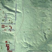 Second close-up of the map of Port Gamble Tribal Community, Washington print showing more streets and buildings