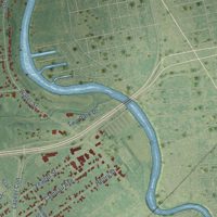 Second close-up of the map of Port Huron, St. Clair County, Michigan print showing more streets and buildings