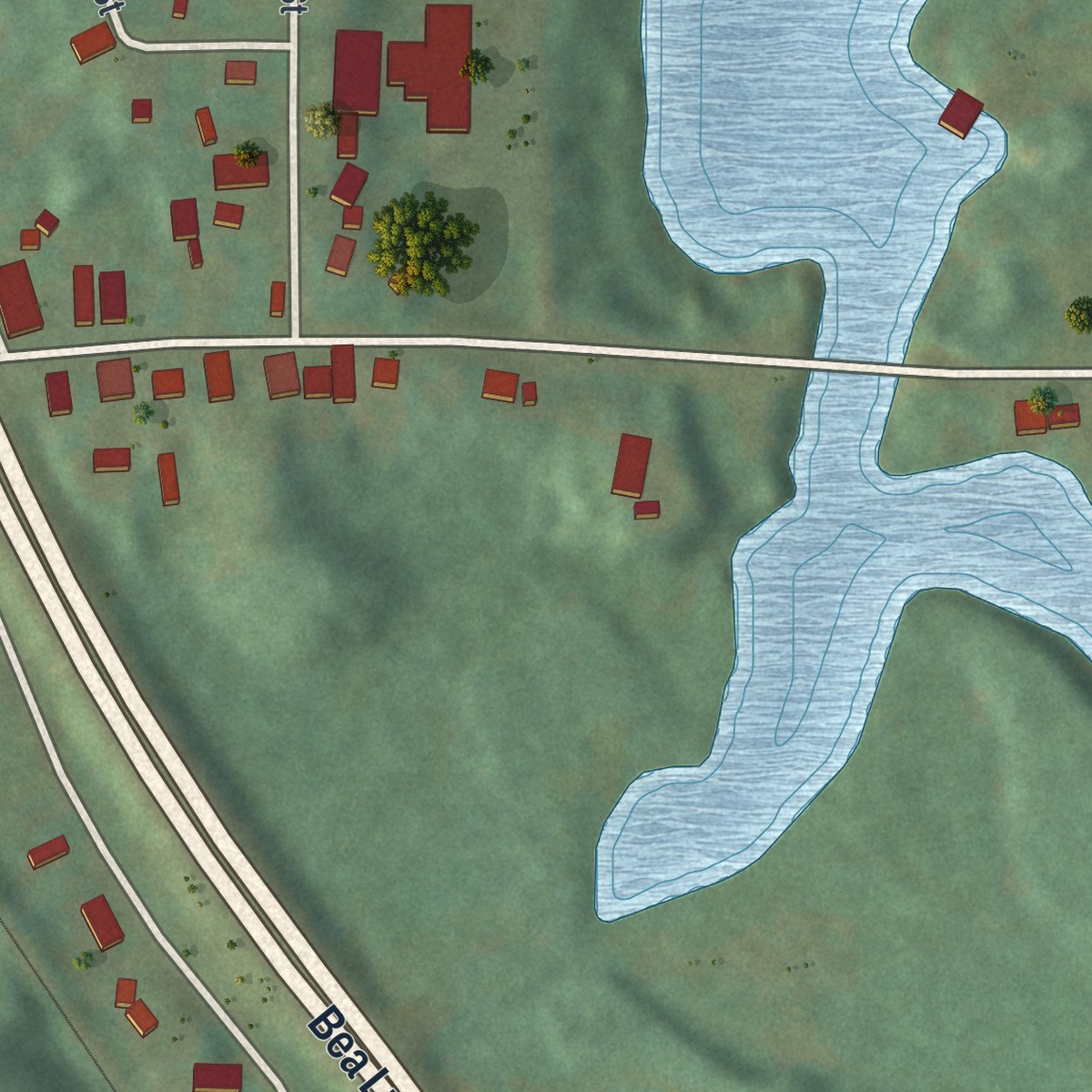 Second close-up of the map of Port Leyden, New York print showing more streets and buildings