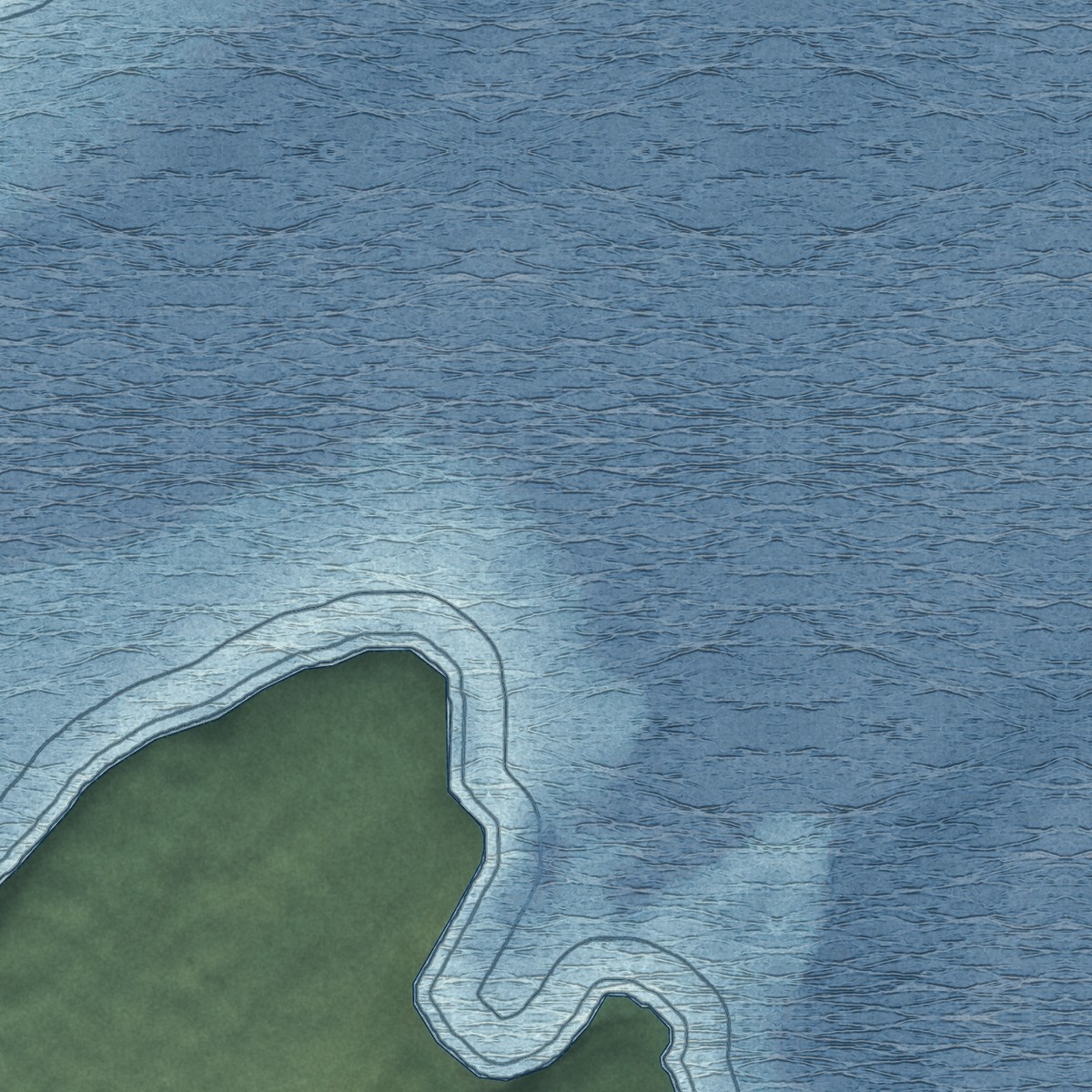 Second close-up of the map of Port Lions, Alaska print showing more streets and buildings