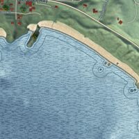 Second close-up of the map of Port Orford, Oregon print showing more streets and buildings