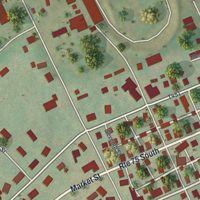 Second close-up of the map of Port Royal, Pennsylvania print showing more streets and buildings