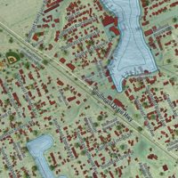 Second close-up of the map of Port Salerno, Florida print showing more streets and buildings