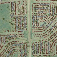 Second close-up of the map of Port St. John, Florida print showing more streets and buildings