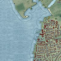 Second close-up of the map of Port Washington, New York print showing more streets and buildings