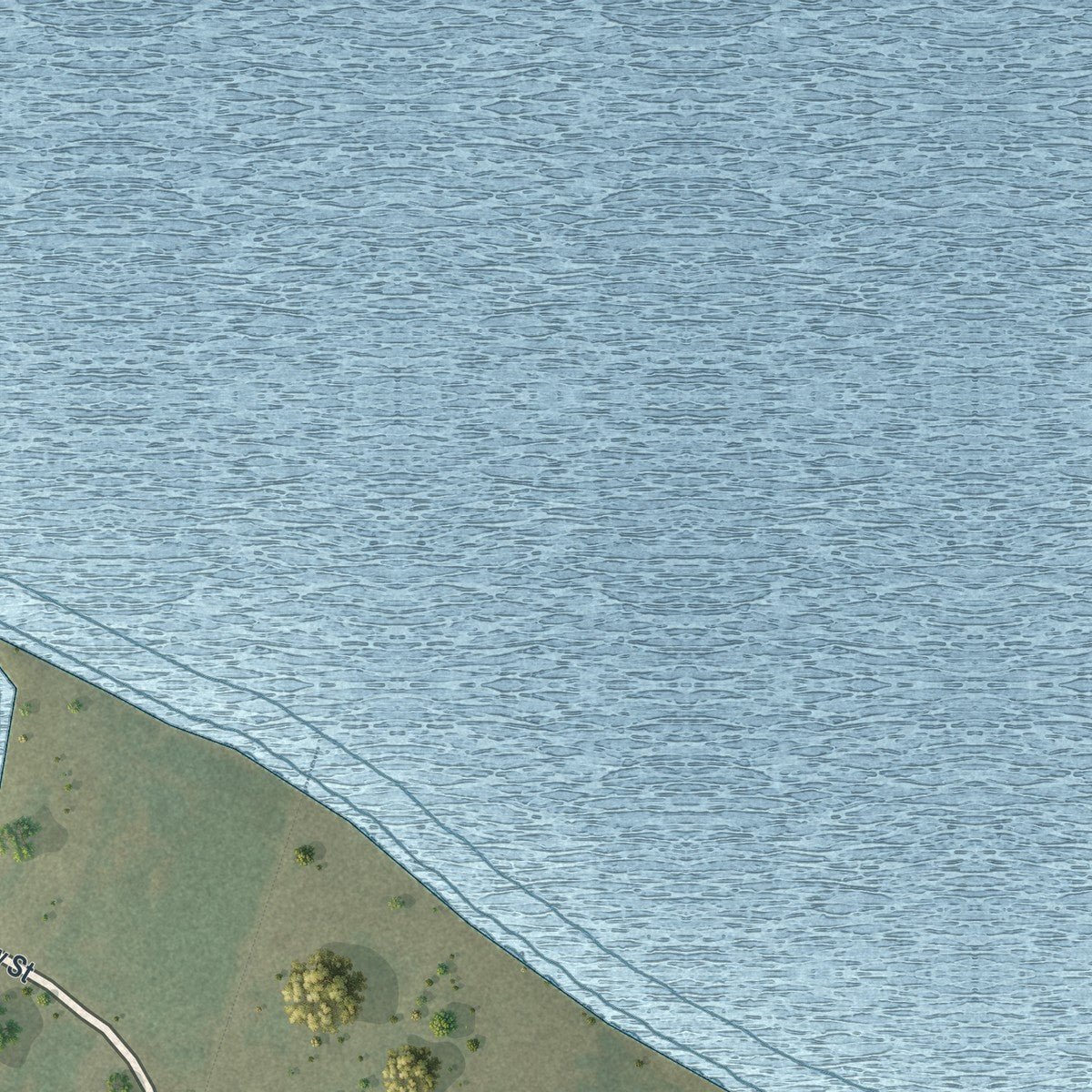 Second close-up of the map of Portage Des Sioux, Missouri print showing more streets and buildings