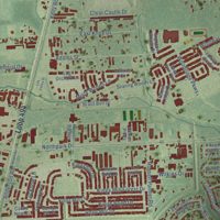 Second close-up of the map of Porter, Texas print showing more streets and buildings