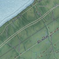 Second close-up of the map of Portland, New York print showing more streets and buildings