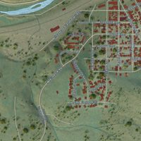 Second close-up of the map of Portola, California print showing more streets and buildings