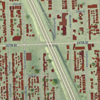 Second close-up of the map of Posen, Illinois print showing more streets and buildings