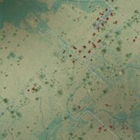 Second close-up of the map of Post Oak Bend, Texas print showing more streets and buildings