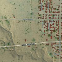 Second close-up of the map of Post, Texas print showing more streets and buildings