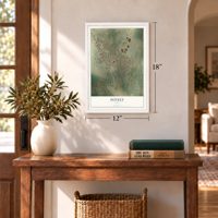 Poteet, Texas map, 12 x 18 inch print in a white frame in an entryway