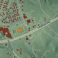 Second close-up of the map of Potomac Heights, Maryland print showing more streets and buildings