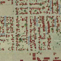 Second close-up of the map of Potomac Park, California print showing more streets and buildings