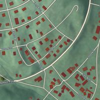 Second close-up of the map of Potomac Park, Maryland print showing more streets and buildings