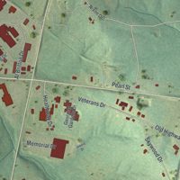 Second close-up of the map of Potosi, Missouri print showing more streets and buildings