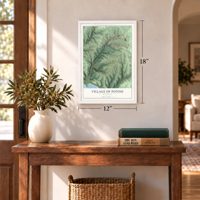 Potosi, Wisconsin map, 12 x 18 inch print in a white frame in an entryway