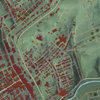 Second close-up of the map of Pottsville, Pennsylvania print showing more streets and buildings