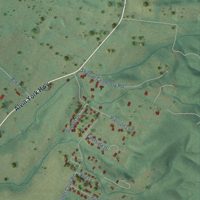 Second close-up of the map of Powells Crossroads, Tennessee print showing more streets and buildings