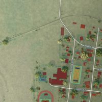 Second close-up of the map of Power, Montana print showing more streets and buildings