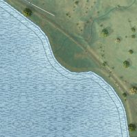 Second close-up of the map of Powers Lake, North Dakota print showing more streets and buildings