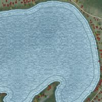 Second close-up of the map of Powers Lake, Wisconsin print showing more streets and buildings