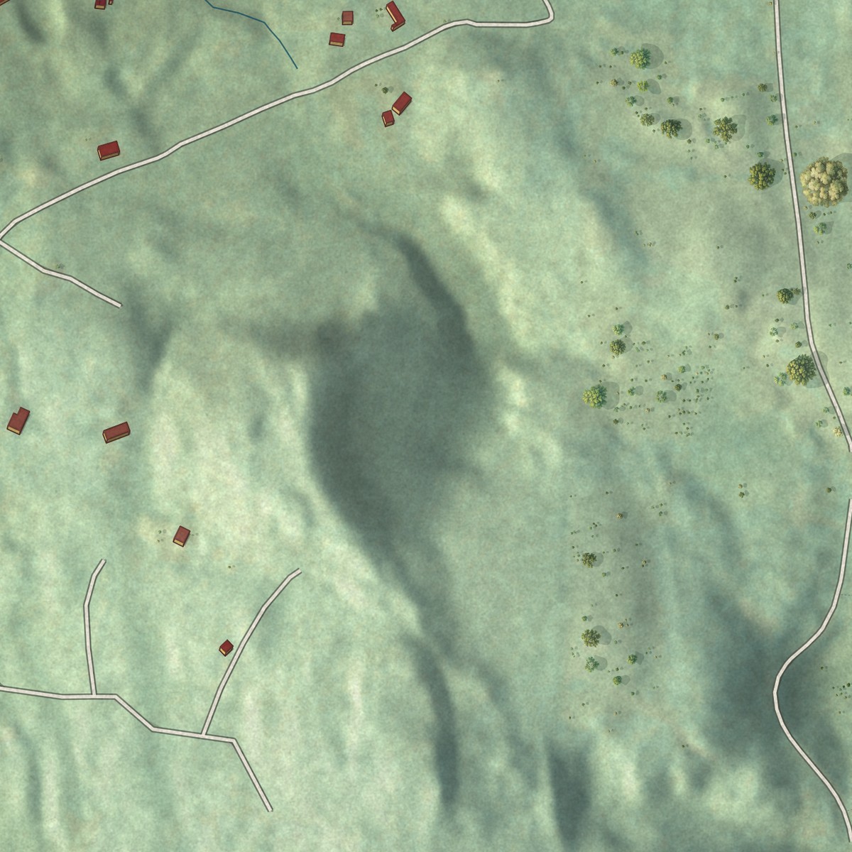 Second close-up of the map of Pownal Center, Vermont print showing more streets and buildings
