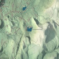 Close-up of the map of Pownal, Vermont print showing terrain and local geography