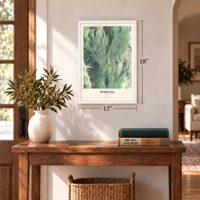 Pownal, Vermont map, 12 x 18 inch print in a white frame in an entryway