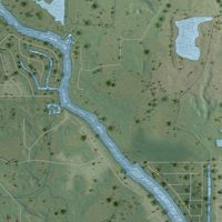 Second close-up of the map of Prairie Grove, Illinois print showing more streets and buildings