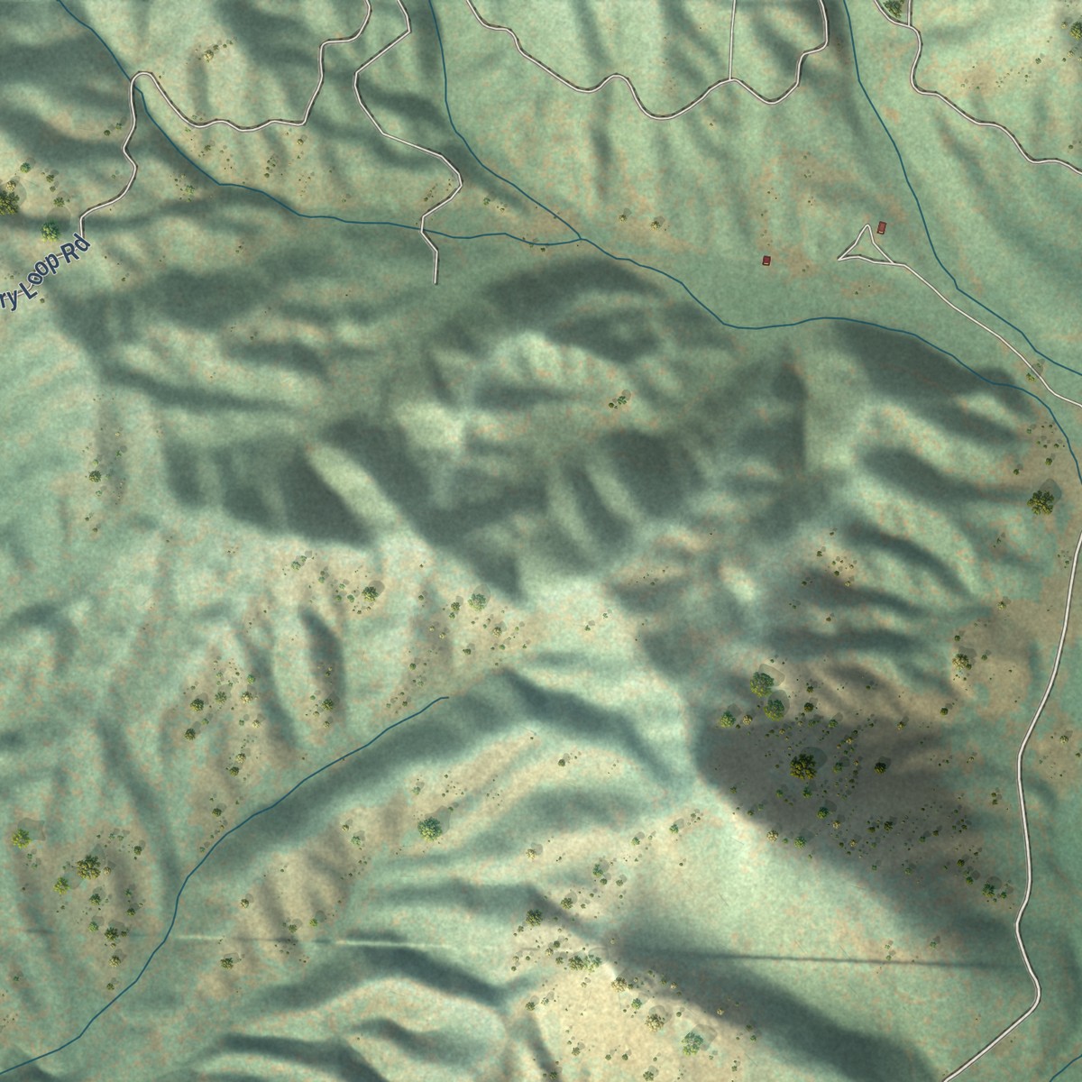 Second close-up of the map of Prairie, Idaho print showing more streets and buildings