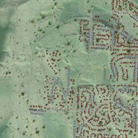 Second close-up of the map of Prairie Ridge, Washington print showing more streets and buildings
