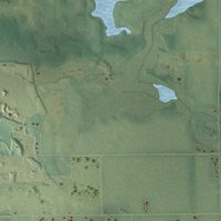 Second close-up of the map of Prairie Ronde, Michigan print showing more streets and buildings