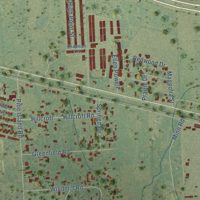 Second close-up of the map of Prairie View, Texas print showing more streets and buildings