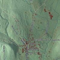 Second close-up of the map of Prattsburgh, New York print showing more streets and buildings