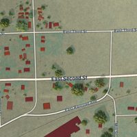 Second close-up of the map of Prescott, Washington print showing more streets and buildings