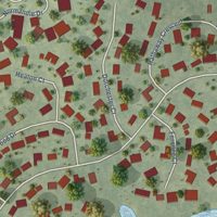 Second close-up of the map of Prestbury, Illinois print showing more streets and buildings