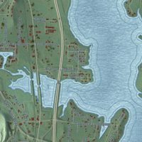 Second close-up of the map of Preston, Arkansas print showing more streets and buildings