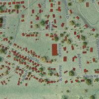 Second close-up of the map of Preston Heights, Illinois print showing more streets and buildings