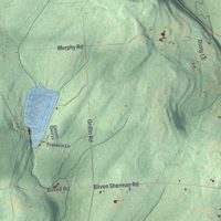 Second close-up of the map of Preston, New York print showing more streets and buildings