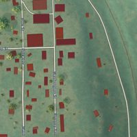 Second close-up of the map of Preston, Oklahoma print showing more streets and buildings