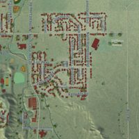 Second close-up of the map of Price, Utah print showing more streets and buildings