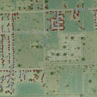 Second close-up of the map of Primera, Texas print showing more streets and buildings