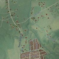 Second close-up of the map of Prince George, Virginia print showing more streets and buildings