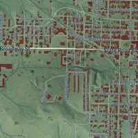 Second close-up of the map of Princeton, Indiana print showing more streets and buildings
